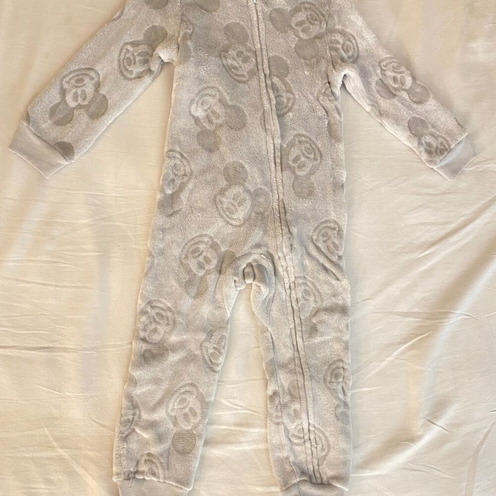 Baby Disney Mickey Zip-Up Sleeper - Winter - Fleece - Grey